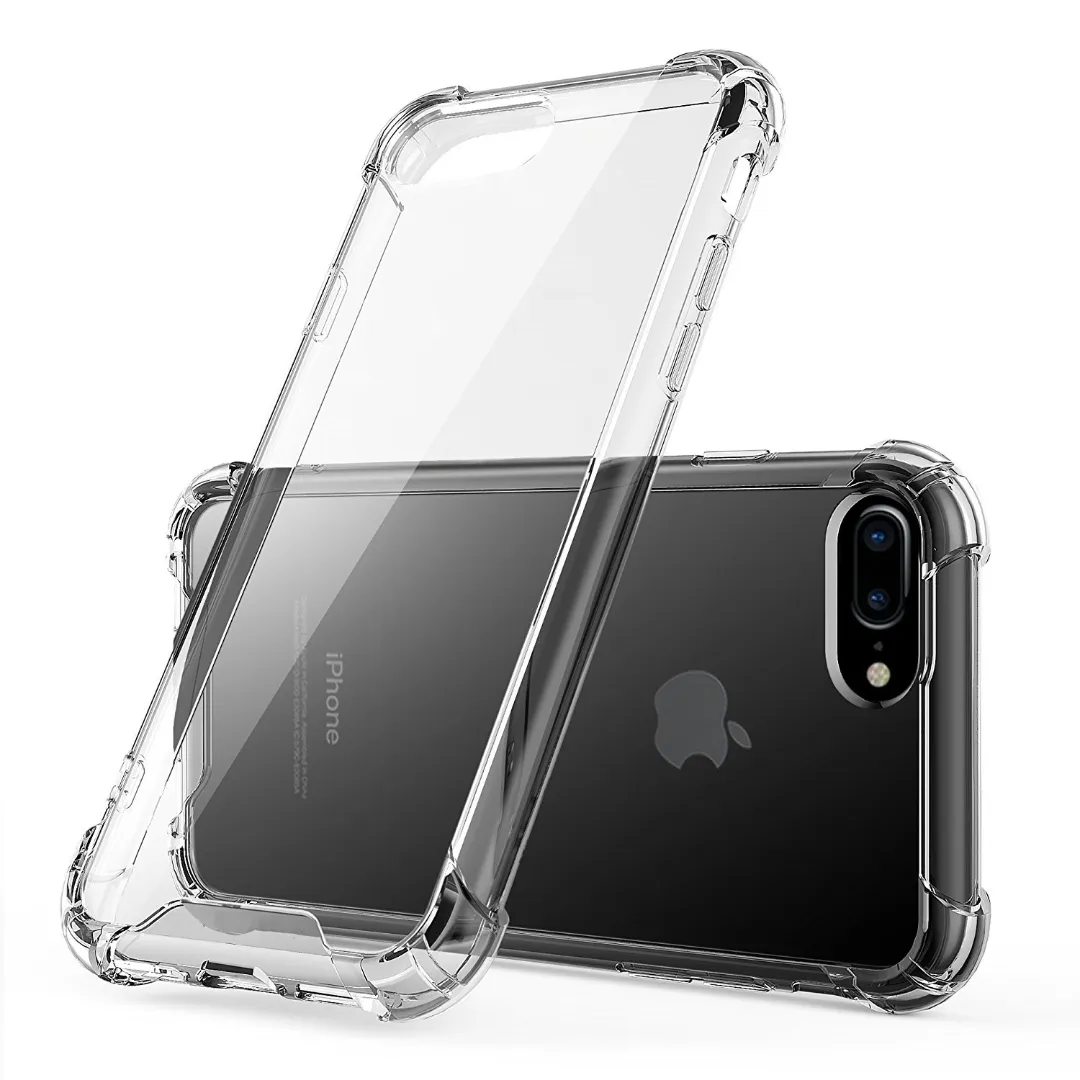 For Apple Iphone 7 Plus / Iphone 8 Plus ( 7+ / 8+ ) Luxury Transparent Silicone Protect Back Cover Soft Case Phone Cases & Covers Price in Bangladesh - Mobile.com.bd