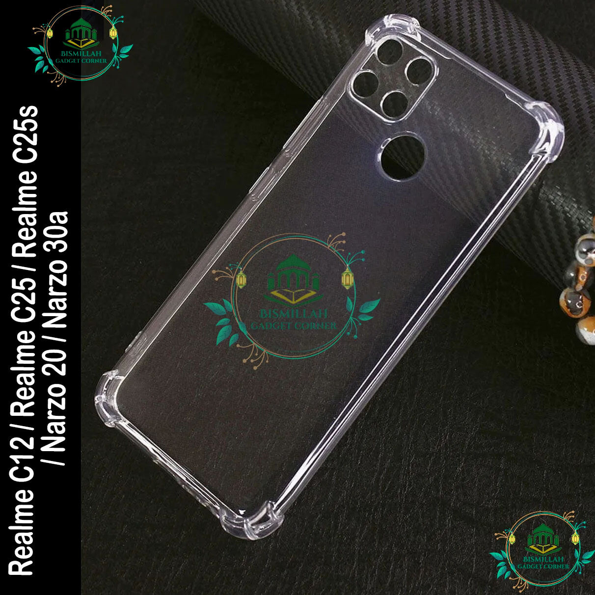 Transparent back cover For Realme c12 / Realme c25 / Realme c25s / Narzo 20 / Narzo 30a Luxury transparent Protect Back Cover Soft Case