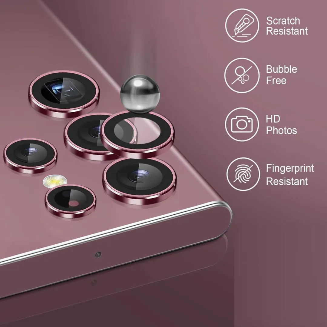 Samsung Galaxy S22 Ultra 5G 5Pcs Ring Camera Lens Protector Aluminum 360 Degree Protection Camera For Samsung Galaxy S22 Ultra 5G - Price in Bangladesh