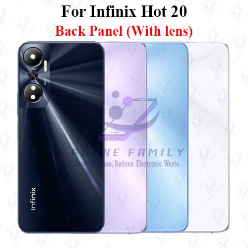 For Infinix Hot 20 Back Panel/Backshell/ Casing +Camera Lens With Logo-All Colors Available Price in Bangladesh - Mobile.com.bd
