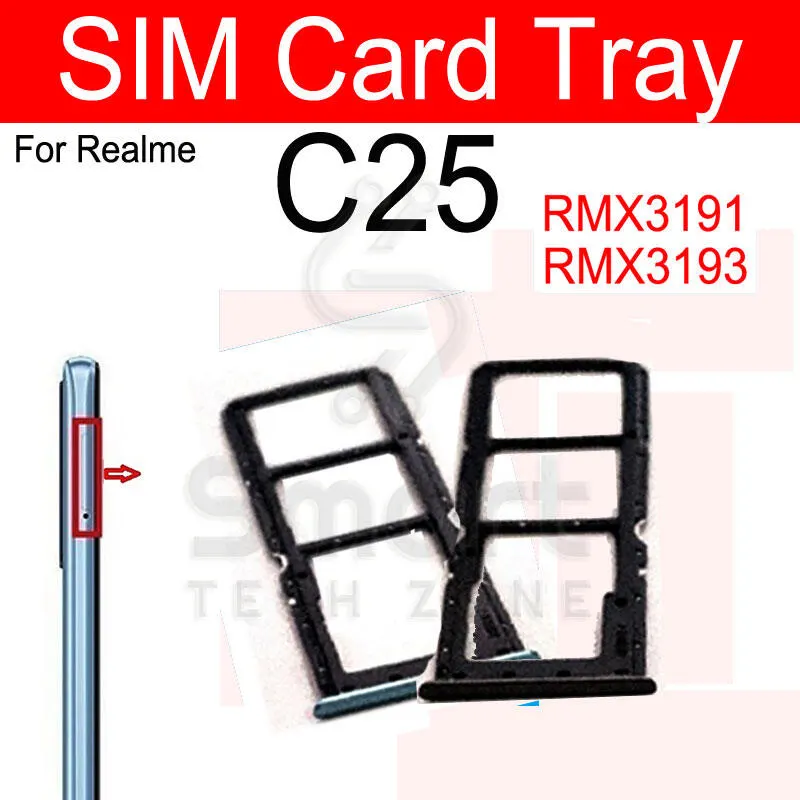 Realme C25 Sim Tray Micro SD Card Slot with Sim Ejector Pin Replacement Part Sim Trays & Ejector Pins Price in Bangladesh - Mobile.com.bd