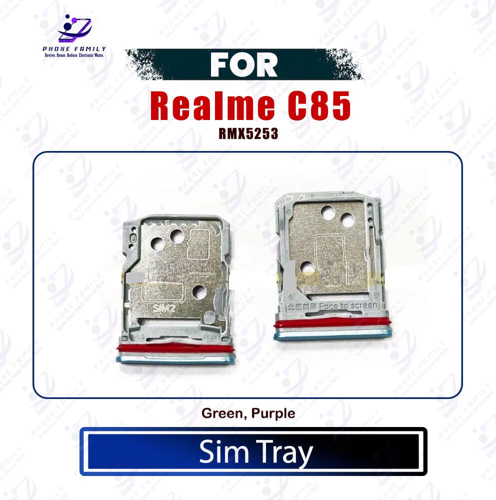 Realme C85 Sim Tray / Sim Slot /SD Card Tray /Holder Card compatible Replacement Parts (RMX5253) Sim Card Tray Price in Bangladesh - Mobile.com.bd