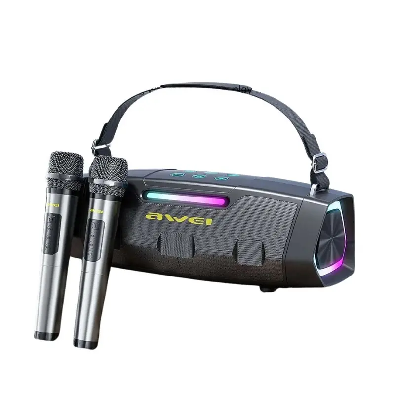 Awei KT28 Karaoke Wireless Speaker With Dual Microphone Speakers Price in Bangladesh - Mobile.com.bd