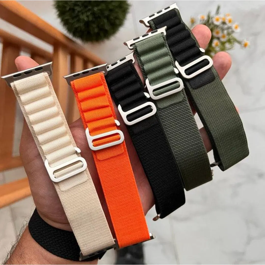 Green Color Apple Watch Ultra 42Mm 44Mm 45Mm 49Mm Smart Watch Series 8 Nylon Alpine Loop Band Strap - Watch Strap - Smart Watch Belt - Price in Bangladesh
