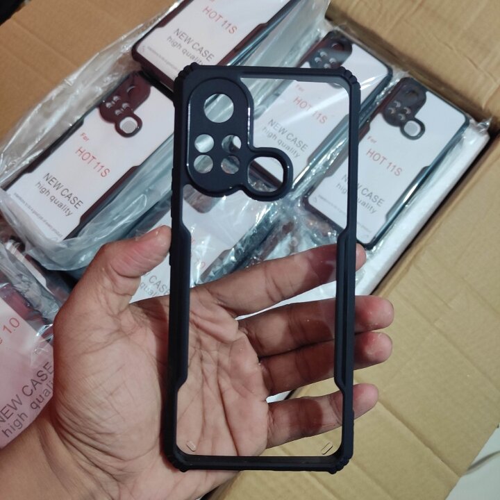For Infinix Hot 11s, X6812 Shockproof Bumper Back Cover Hot11s Hot 11 s Back Part