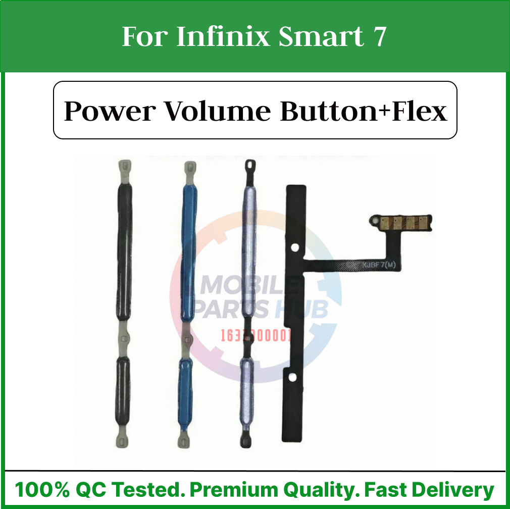 Infinix Smart 7  Power on / off Switch Button Side Volume Up Down Buttons +Flex Cable Replacement Parts Mobile Parts & Accessories Price in Bangladesh - Mobile.com.bd