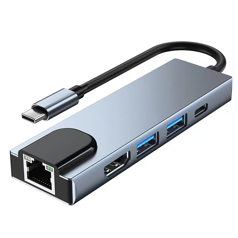 5 in 1 USB C Hub with HDMI 4K LAN Ethernet Dual USB 3 point 0 Type C for Laptop and MacBook - Price in Bangladesh