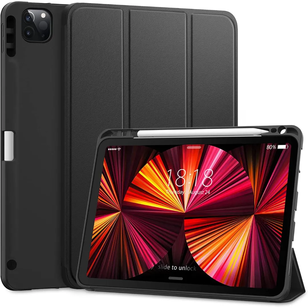 Kenke Ipad Pro 11 Inch Case 4Th/3Rd/2Nd/1St Generation (2022/2021/2020/2018) With Pencil Holder, Support 2Nd Gen Pencil Charging Soft Slim Pu Cover Auto Wake/Sleep