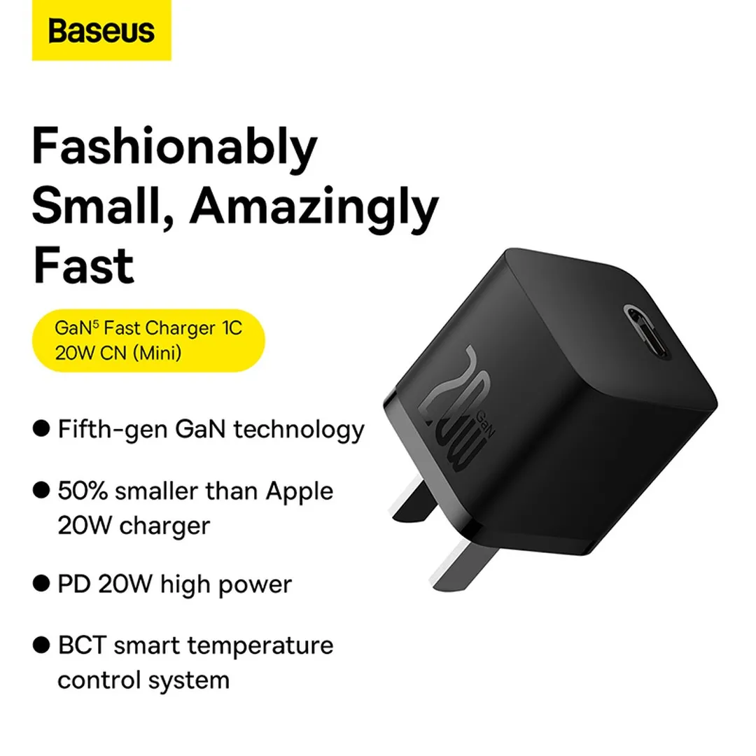 Baseus GaN5 Type-C 20W Fast Charger Adapter Chargers Adapters Price in Bangladesh - Mobile.com.bd