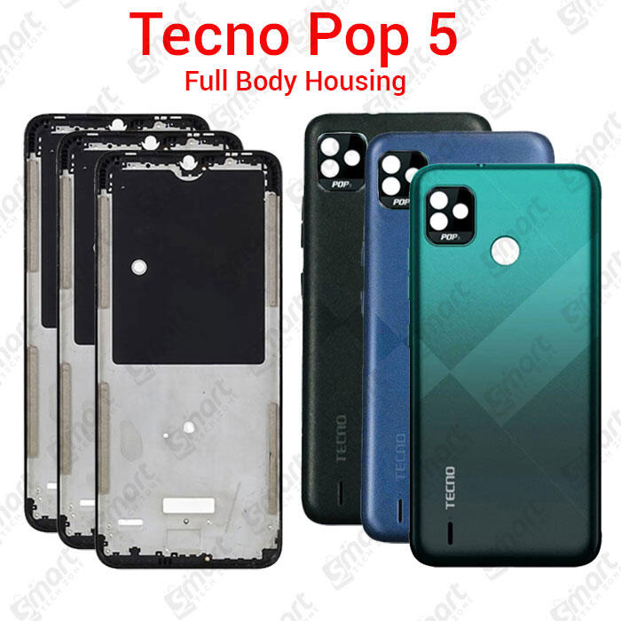 For Tecno Pop 5 BD2 Full Body Housing With Camera Glass (LCD Frame, Side/Middle Frame, Back Panel/Backshell) - Price in Bangladesh