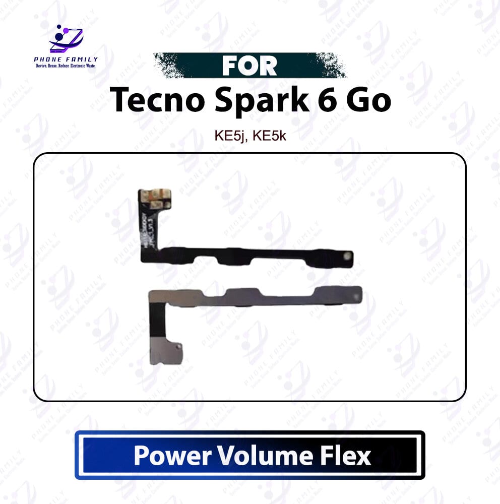 Tecno Spark 6 Go Power On Off Button Flex Cable - Volume Up Down Side Key Switch Ribbon Cable Replacement Spare Parts For KE5j, KE5k - Price in Bangladesh