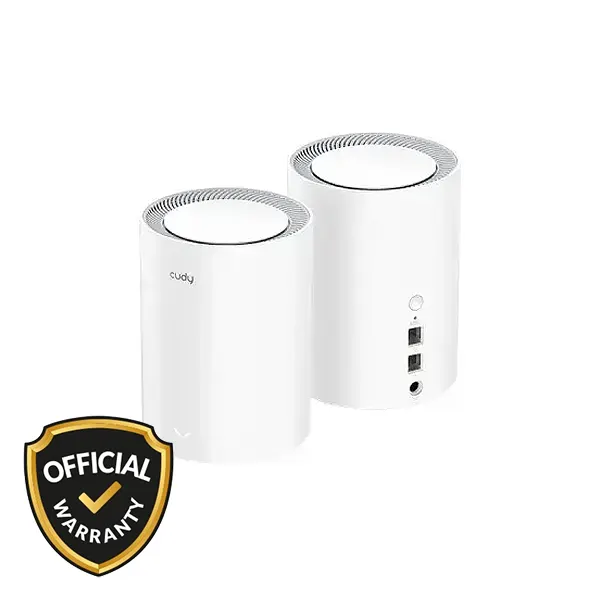 Cudy M3000 2-Pack AX3000 2.5G Dual Band Wi-Fi 6 Mesh System Router - White
