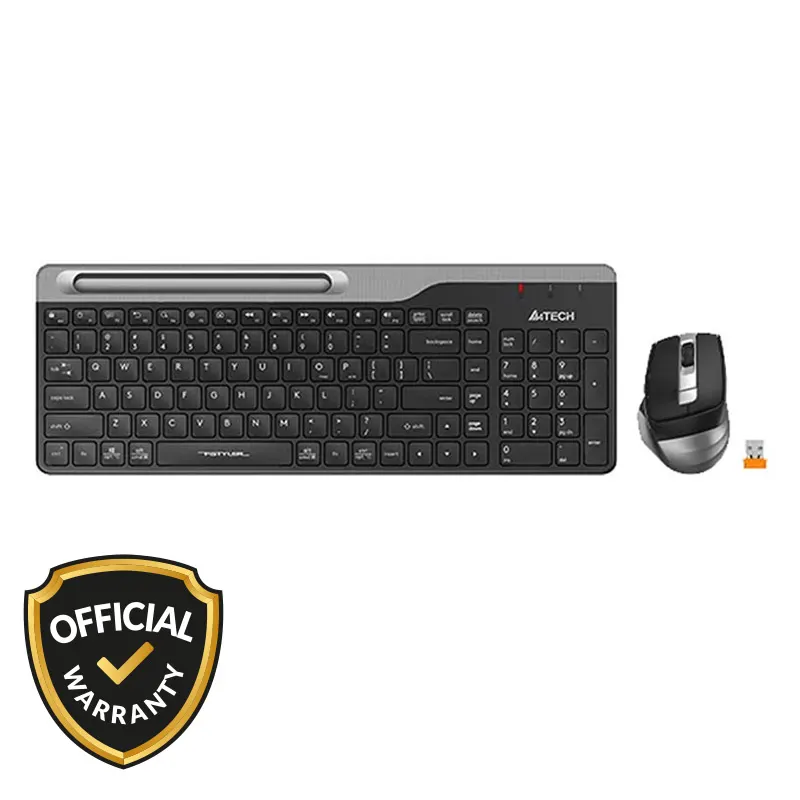 A4Tech FB2535C Fstyler Multimode Wireless Keyboard & Rechargeable Mouse Combo Set-Smokey Grey