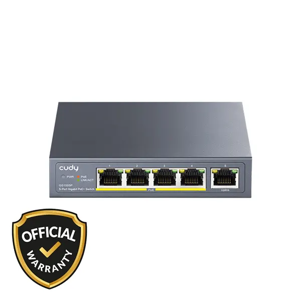 Cudy 5-Port Gigabit PoE+ Switch (GS1005P)
