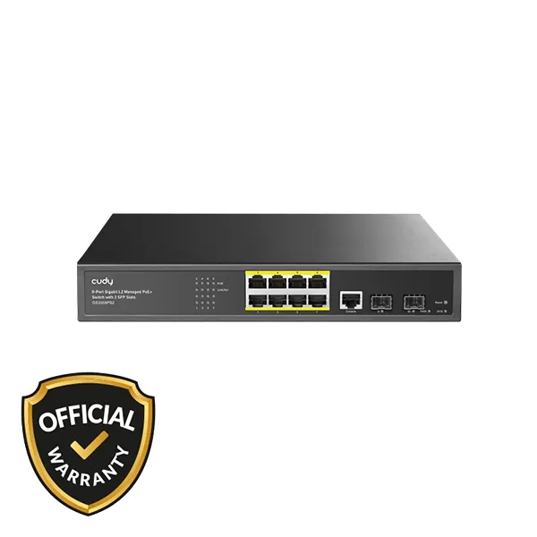 Cudy 8-Port Gigabit PoE+ Switch with 2 SFP (GS2008PS2)