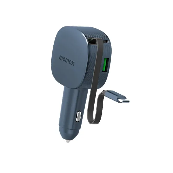 Momax 1-Move⁺ 60W 2-Port Car Charger with Retractable Cable