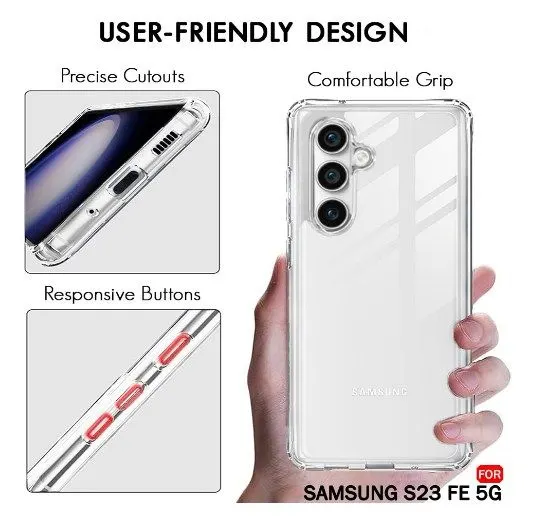 Samsung Galaxy S23Fe Back Cover With Metal Frame Camera Protection Back Case Magsafe Design With Silicone Rubber Protecive Premium Back Case Samsung F23Fe