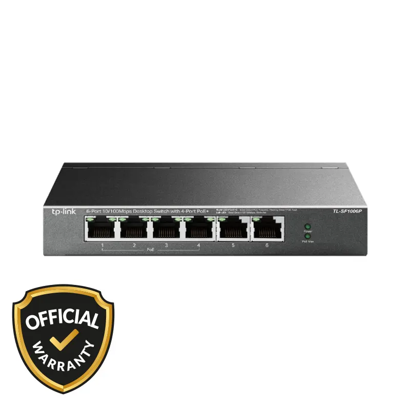TP-LINK TL-SF1006P 6-Port 10/100Mbps Desktop Switch