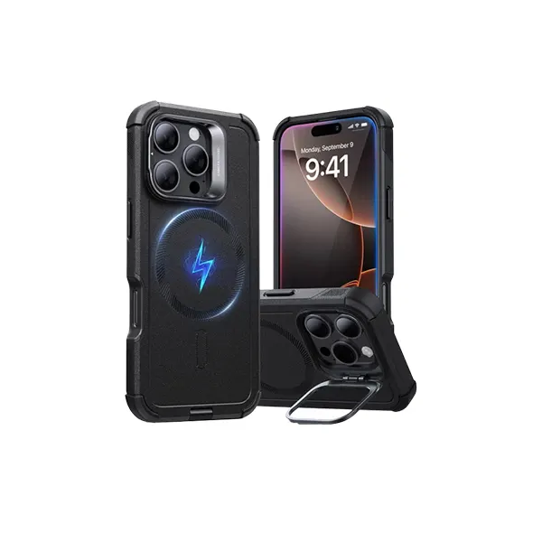 ESR HaloLock Cyber Tough Case with Stash Stand ( 16 Pro)