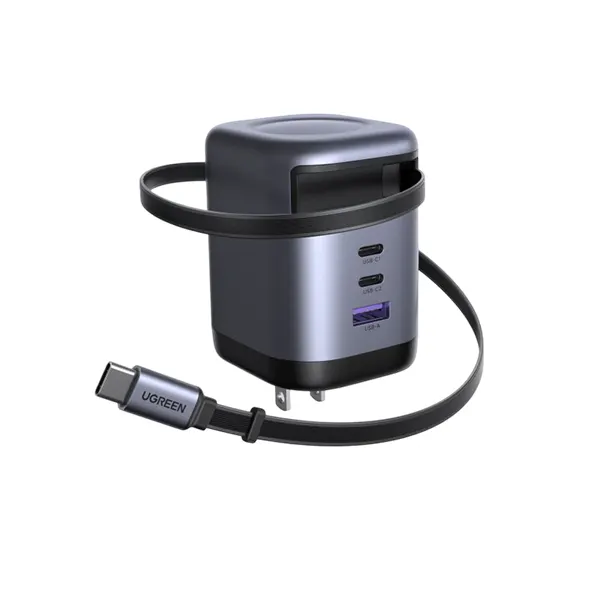 Ugreen Nexode X606 100W GaN US Plug Retractable Charger with Cable