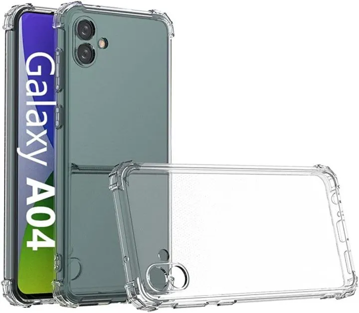 For Samsung Galaxy A04 Case Shockproof Thin Silicone Cover Yellowing-Resistant Transparent TPU Phone Case