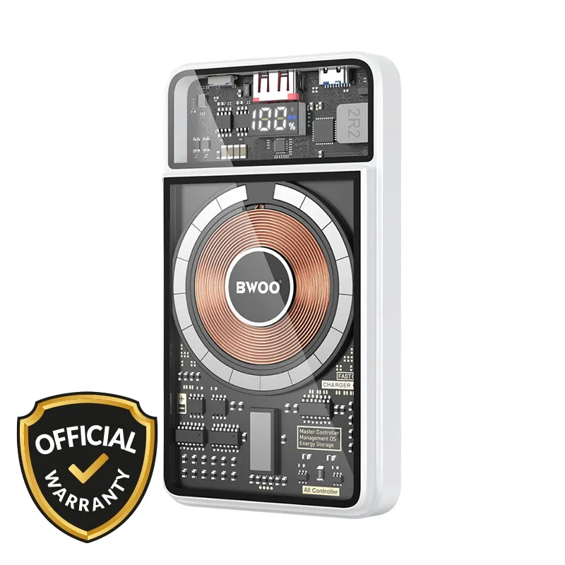 BWOO 10000mAh 20W Wireless Fast Charging Power Bank with Built-in Cables (BO-P49)