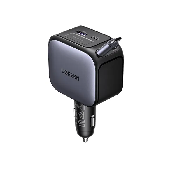 Ugreen 145W Retractable Car Charger with Built-in Cable (EC604)
