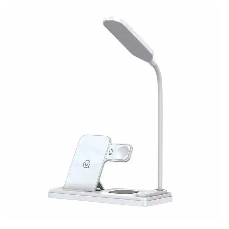 USAMS US-CD195 15W 4-in-1 Wireless Charging Holder with Table Lamp