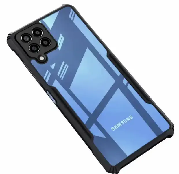 Clear Protective Covers For Samsung Galaxy M32 A22 F22 Cases Flat Design Shockproof Camera Protection Bumper Phone Cases Transparent Back Coverss Screen And Camera Protective Phone Cases