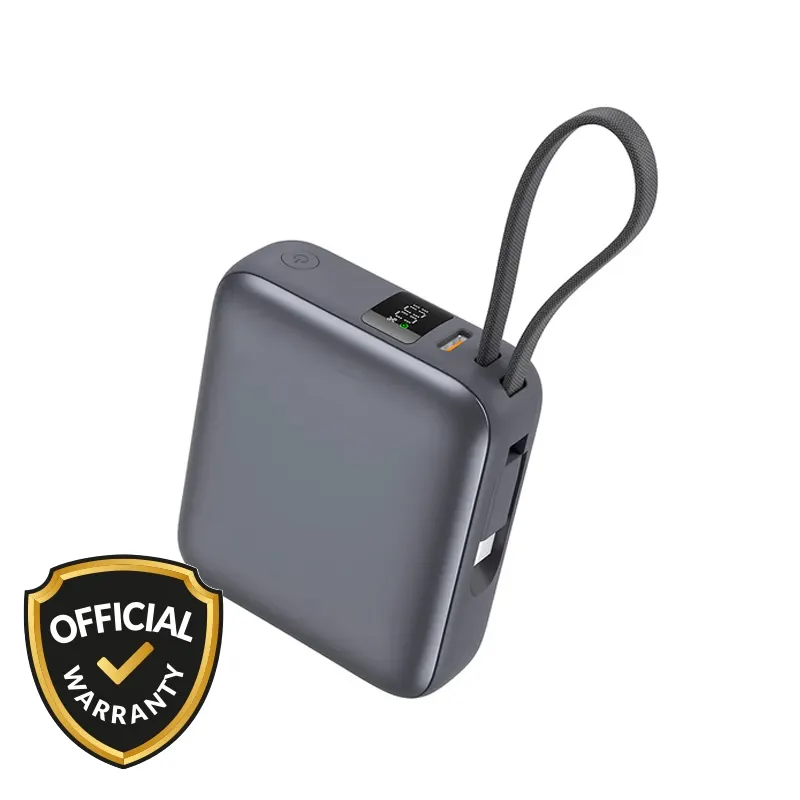 QCY 10000mAh PD35W Fast Charging Mini Power Bank with Built-in Cable (PB10C)