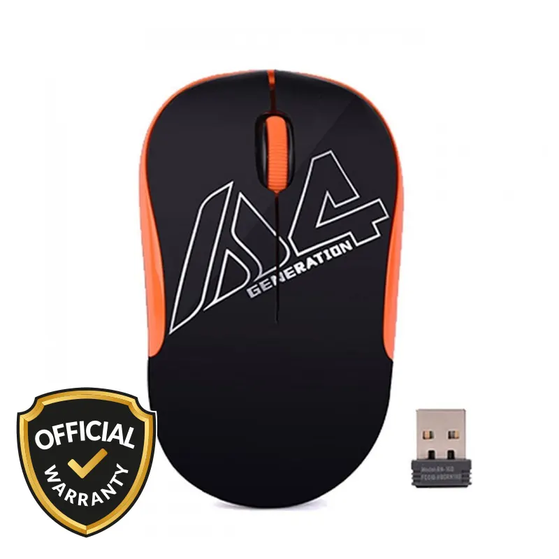 A4Tech G3-300N Optical Wireless Mouse-Orange & Black